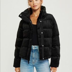 Abercrombie & Fitch Black Velvet Mini Puffer SMALL